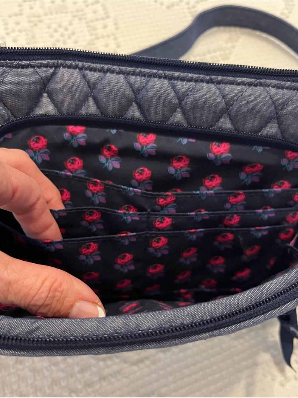 Vera Bradley Little Hipster in Quilted Denim, LNWOT - Picture 8 of 13